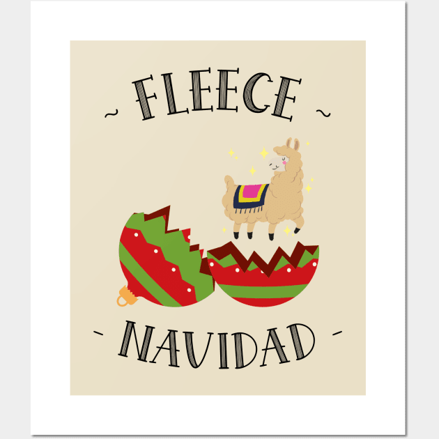 Fleece Navidad Christmas Llama Wall Art by Lab Of Creative Chaos